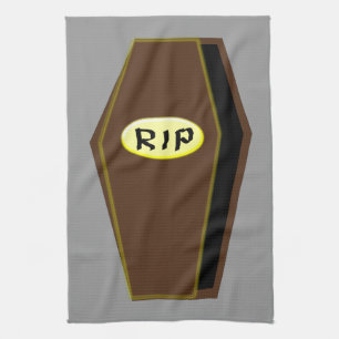RIP Halloween Coffin of Doom Kitchen Towel