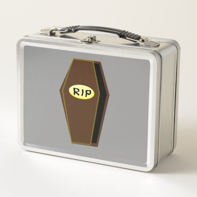 RIP Halloween Coffin of Doom Metal Lunchbox (Front)