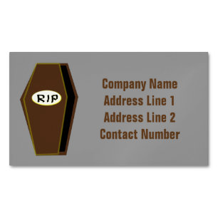 RIP Halloween Coffin of Doom Personalized Magnetic Business Card