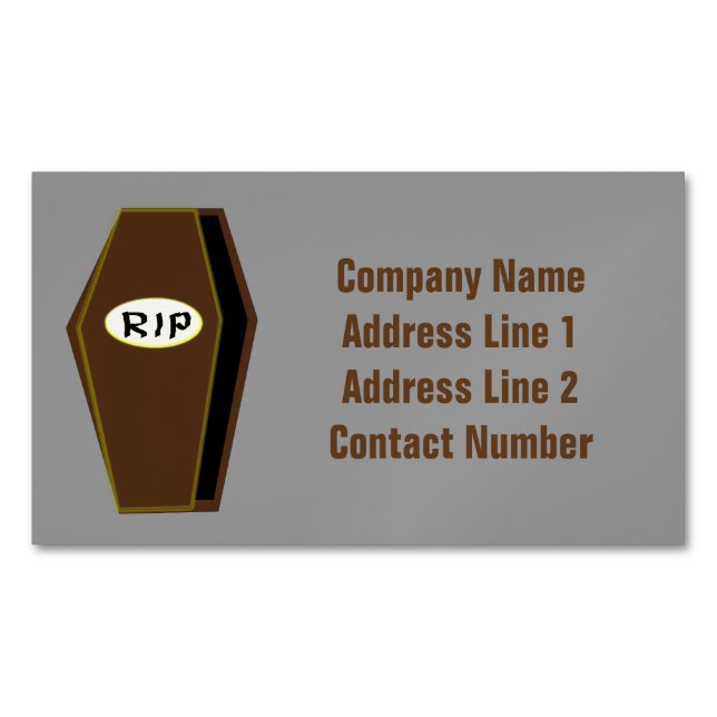 RIP Halloween Coffin of Doom Personalized Magnetic Business Card (Front)