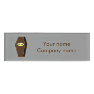 RIP Halloween Coffin of Doom Personalized Name Tag