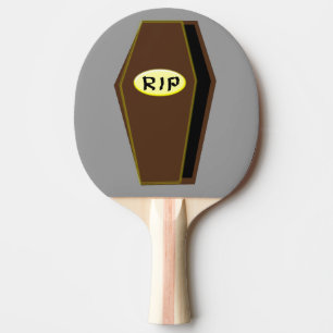 RIP Halloween Coffin of Doom Ping Pong Paddle