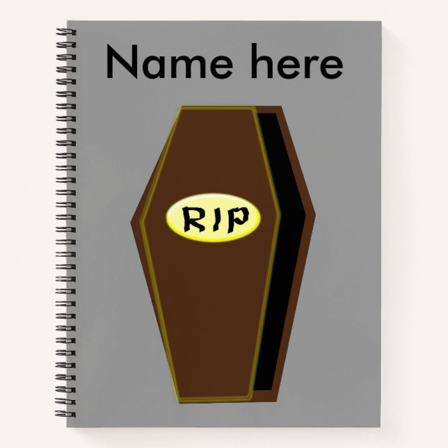 RIP Halloween Coffin of Doom Spiral Notebook (Front)