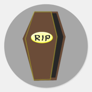 RIP Halloween Coffin of Doom Stickers