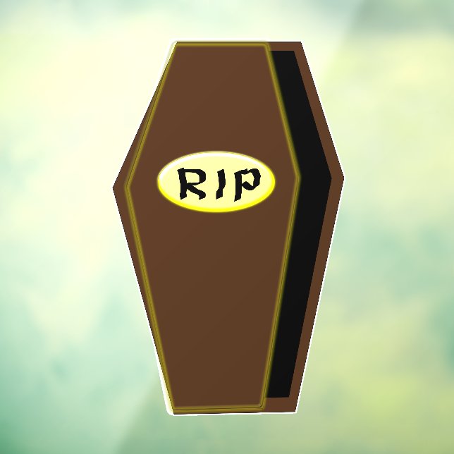 RIP Halloween Coffin of Doom Window Cling (Sheet 3)