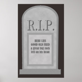 RIP Halloween Here Lies Fred Tombstone Poster