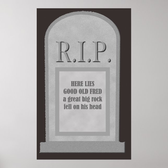 RIP Halloween Ici Est Fred Tombstone Poster (Devant)