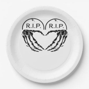 Rip, Heart Shaped Design Made From Gravestones, An Paper Plate