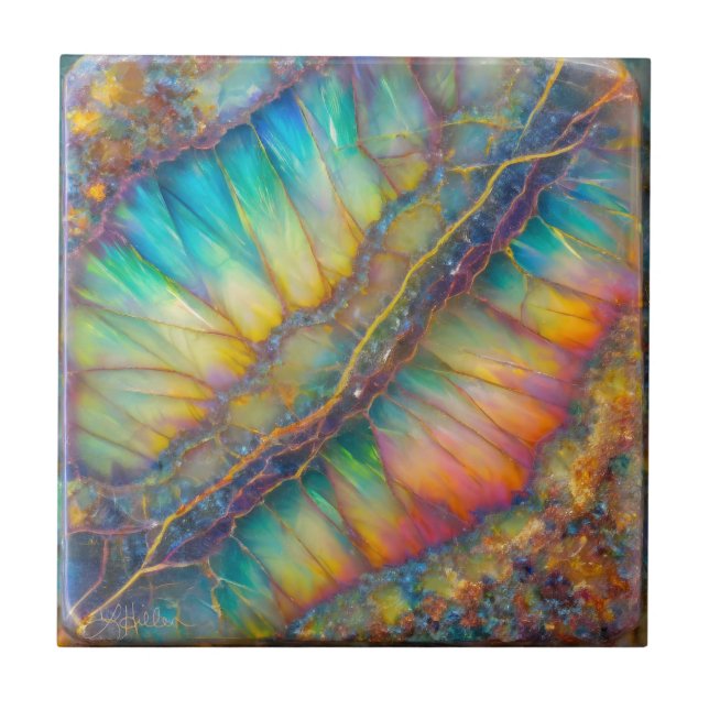 Rip In The Universe Opal Design  Tile (Front)