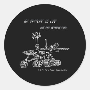 Rip Mars Opportunity Rover Exploration Hand-Drawn Classic Round Sticker
