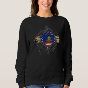 Rip Reveal US Citizen Proud America State Flag Pen Sweatshirt