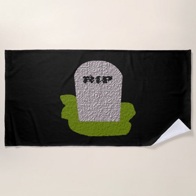 RIP Serviette de plage Tombstone (Devant)