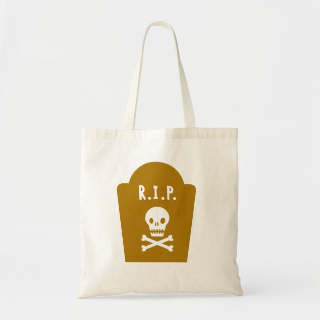 RIP Skull Tote Bag (Front)