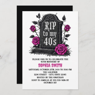 Rip to 40s Birthday Gothic Invitation
