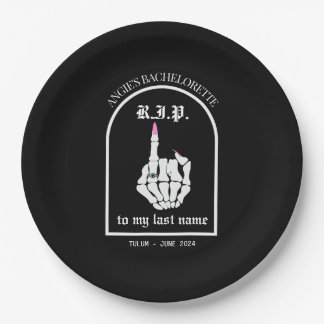 RIP to My Last Name Bachelorette Paper Plates