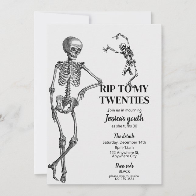RIP To My Twenties 30th Birthday Party Invitation (Devant)