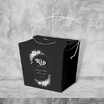Rip To My Twenties Black 30th Birthday Party Favor Box<br><div class="desc">Celebrate your birthday with these stylish favour boxes,  featuring gothic black and white floral,  coffin shaped frame,  retro typography and custom details of your choice. Easily add your own details by clicking on the "personalize" option.</div>