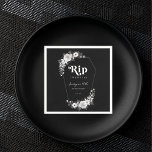 Rip To My Twenties Black 30th Birthday Party Napkin<br><div class="desc">Celebrate your birthday with these stylish napkins,  featuring gothic black and white floral,  coffin shaped frame,  retro typography and custom details of your choice. Easily add your own details by clicking on the "personalize" option.</div>