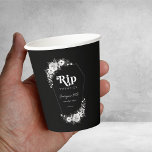 Rip To My Twenties Black 30th Birthday Party Paper Cups<br><div class="desc">Celebrate your birthday with these stylish paper cups,  featuring gothic black and white floral,  coffin shaped frame,  retro typography and custom details of your choice. Easily add your own details by clicking on the "personalize" option.</div>