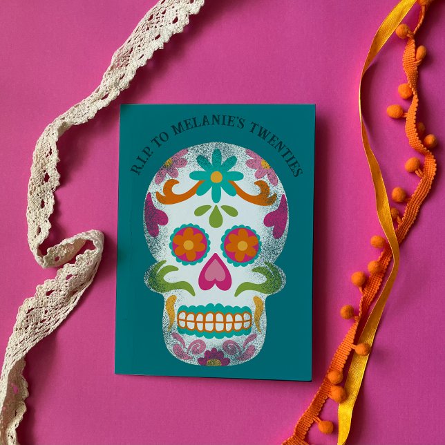 RIP to Your 20s Personalized Sugar Skull Birthday Card (Creator Uploaded)