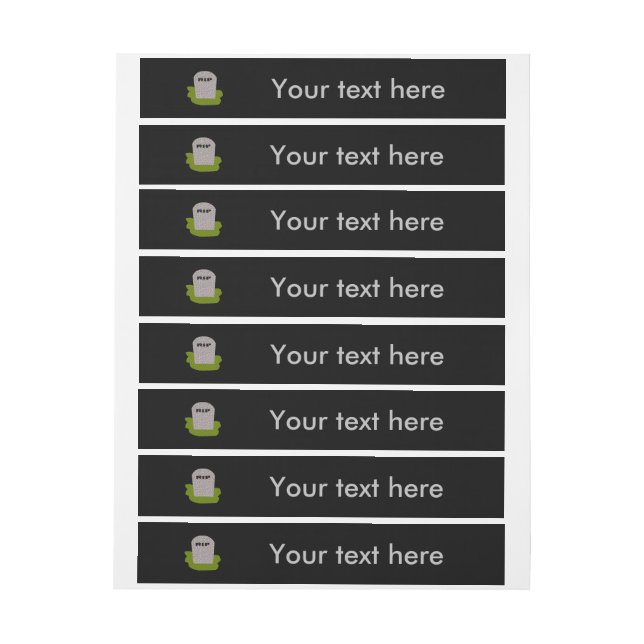 RIP Tombstone Customizable Labels (Sheet)