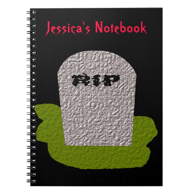 RIP Tombstone Customizable Notebook (Front)