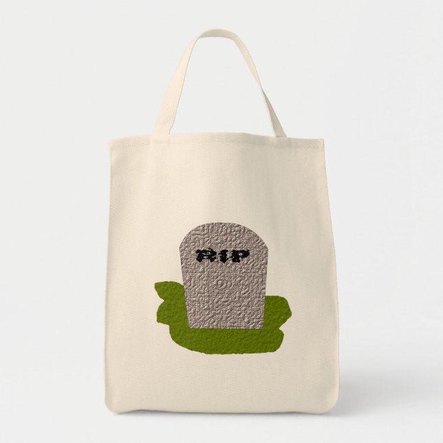 RIP Tombstone Grocery Tote Bag (Front)