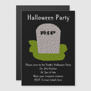 RIP Tombstone Magnetic Party Invites