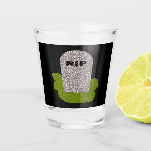 RIP Tombstone Shot Glass (Front)