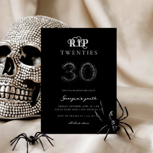 RIP Twenties Black Balloons 30th Birthday Party    Invitation