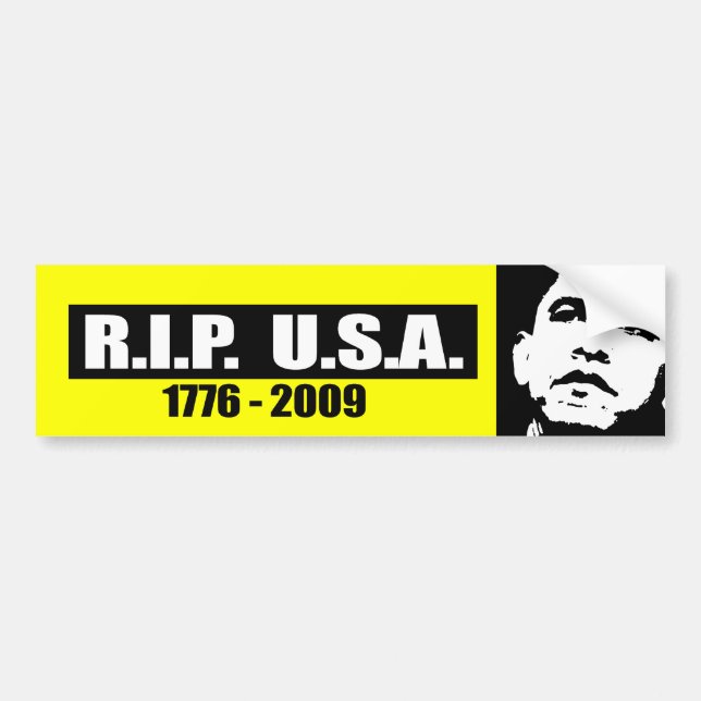 RIP USA - 1776 TO 2009 BUMPER STICKER (Front)