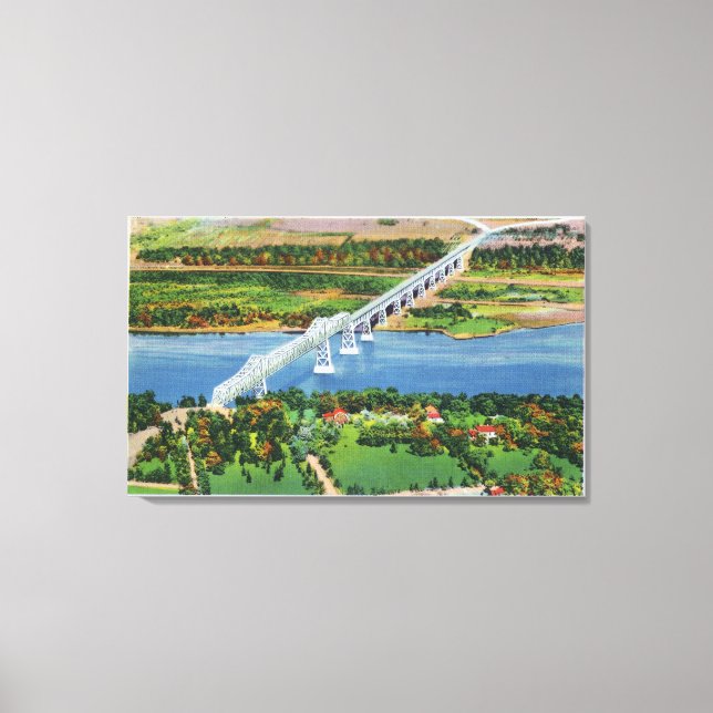 Rip Van Winkle Bridge over Hudson River Canvas Print (Front)