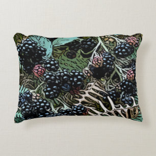 Ripe blackberries accent pillow
