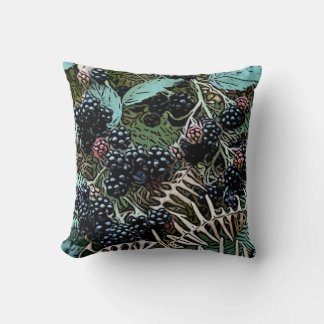 Ripe blackberries throw pillow