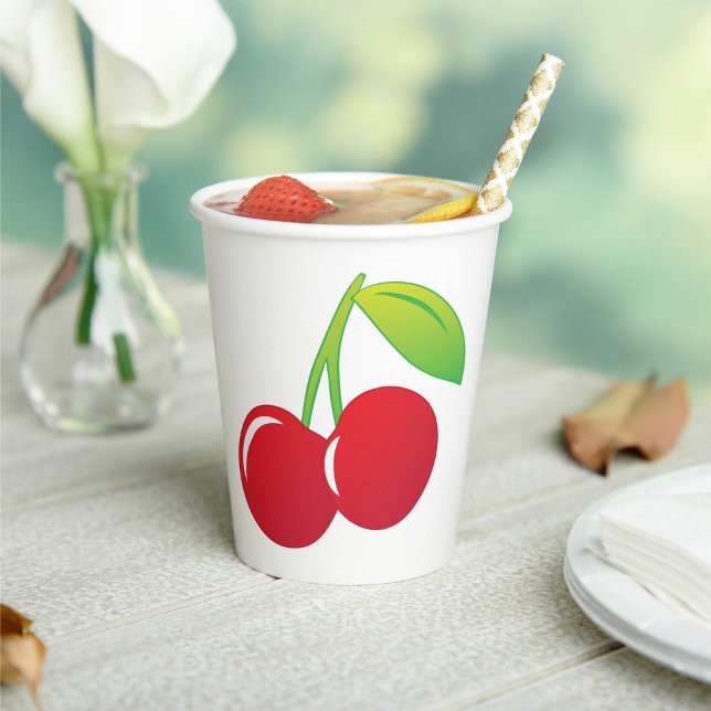 Ripe Bright Red Cherries Paper Cups (Creator Uploaded)