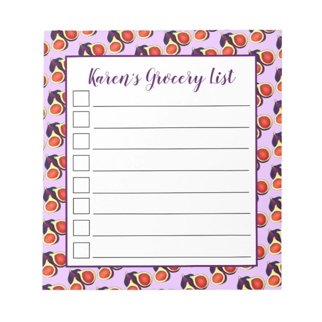 Ripe Fresh Sliced Purple Figs Fig Tree Fruit Notepad (Front)