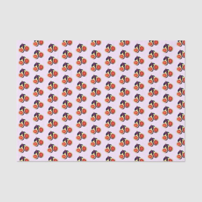 Ripe Fresh Sliced Summer Turkish Figs Fig Tree Tissue Paper (Front)