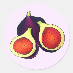 Ripe Fresh Summer Figs Fig Tree Food Cooking Classic Round Sticker