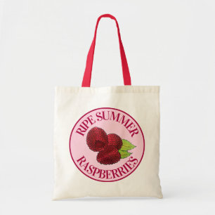 Ripe Fresh Summer Red Raspberries Fruit Berry Tote Bag