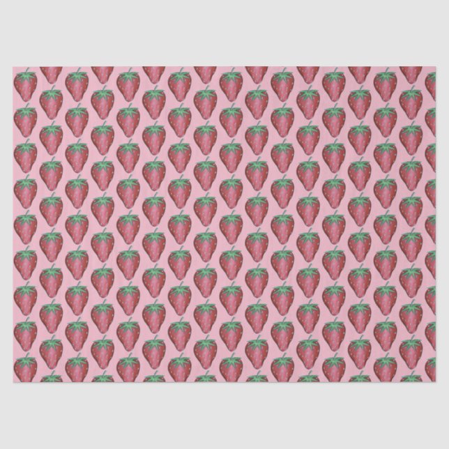 Ripe Juicy Strawberry Strawberries Berry Fruit Tissue Paper (Front)