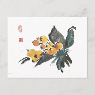Ripe Loquat Fruit Postcard