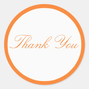 Ripe Orange and White Thank You Sticker