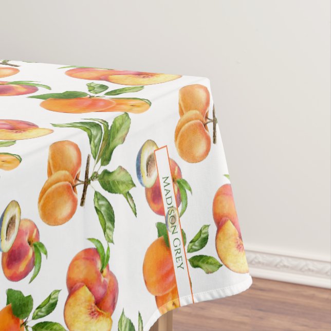 Ripe Peaches, Apricots and Plums Fruit Pattern Tablecloth (In Situ)