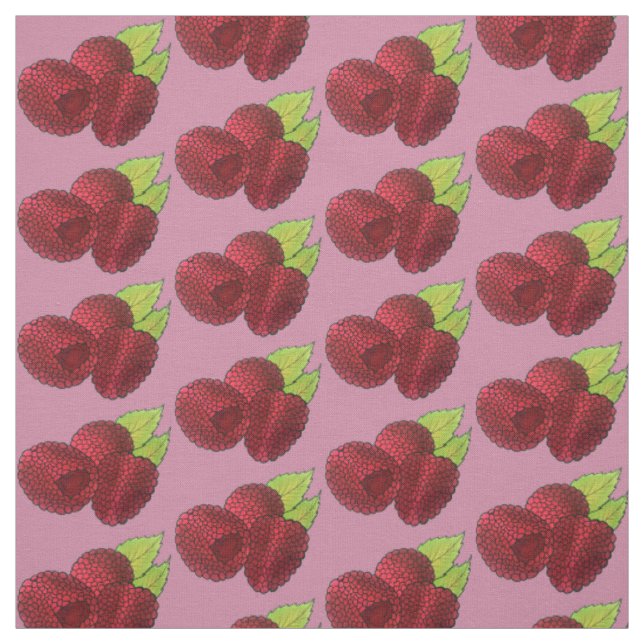 Ripe Raspberry Raspberries Berry Fruit Berries Fabric (Swatch)