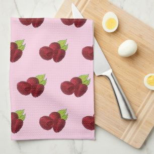 Ripe Raspberry Red Raspberries Berry Fruit Print Kitchen Towel