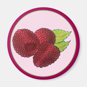 Ripe Raspberry Red Raspberries Berry Fruit Print Magnet