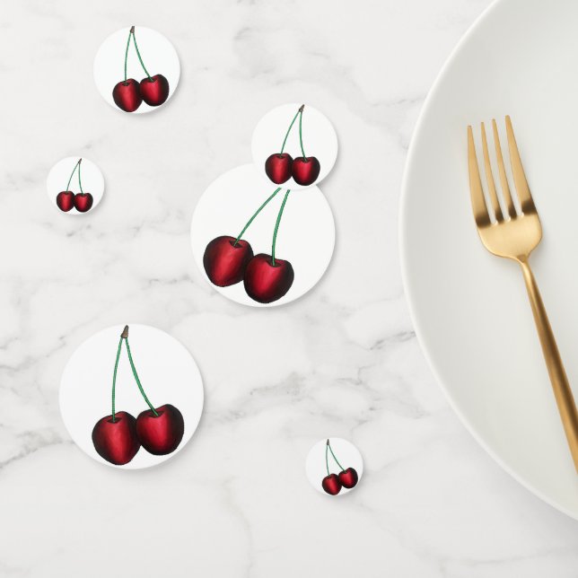Ripe Red Cherry Cherries Summer Stone Fruit Foodie Confetti (Group)