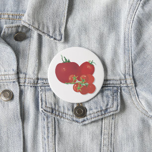 Ripe Red Tomatoes 3 Inch Round Button
