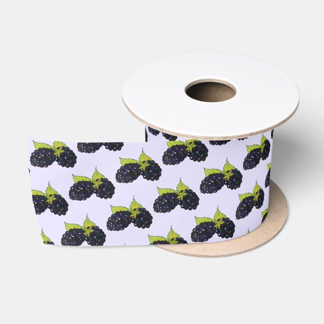 Ripe Summer Blackberries Blackberry Berry Berries Satin Ribbon (Spool)