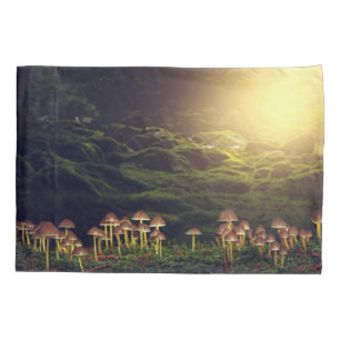 Ripe Wild Mushrooms in the Forest Pillowcase